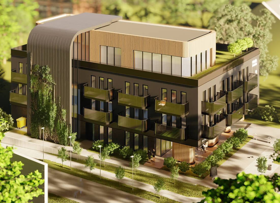 Nowy Sącz, Aleje Wolności / Żeromskiego - Budynek wielorodzinny